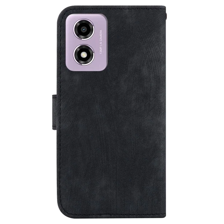 Funda de soporte para Motorola Moto G04s 4G / E14 4G, con estampado de tigre, de piel artificial, billetera y funda de teléfono - Negra