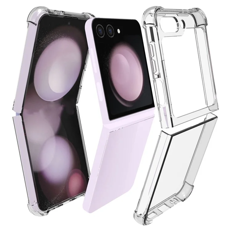Pour Samsung Galaxy Z Flip6 5G Étui de téléphone fin et ajusté en TPU, non glissant, transparent pour téléphone portable HD