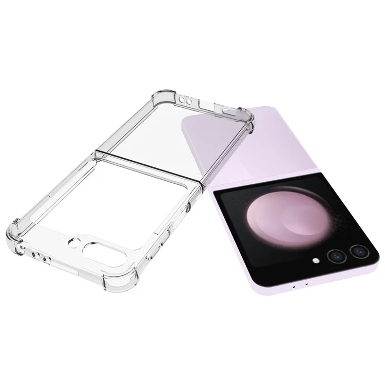 Pour Samsung Galaxy Z Flip6 5G Étui de téléphone fin et ajusté en TPU, non glissant, transparent pour téléphone portable HD
