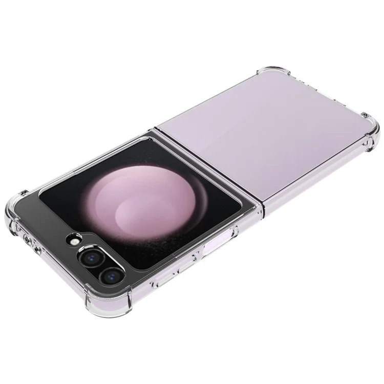 Pour Samsung Galaxy Z Flip6 5G Étui de téléphone fin et ajusté en TPU, non glissant, transparent pour téléphone portable HD