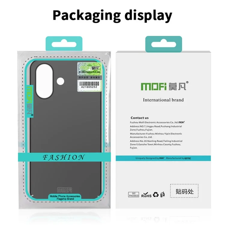 MOFI Shield Matte Series для iPhone 16 Plus Чехол Ультратонкий PC Защитный чехол - Черный