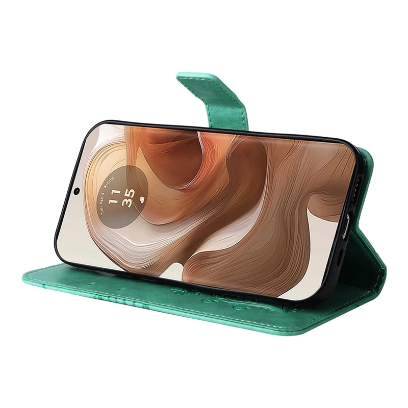 For Motorola Moto X50 Ultra 5G / Edge 50 Ultra 5G Wallet Case Floral Butterfly Imprinted Leather Phone Cover Stand - Green