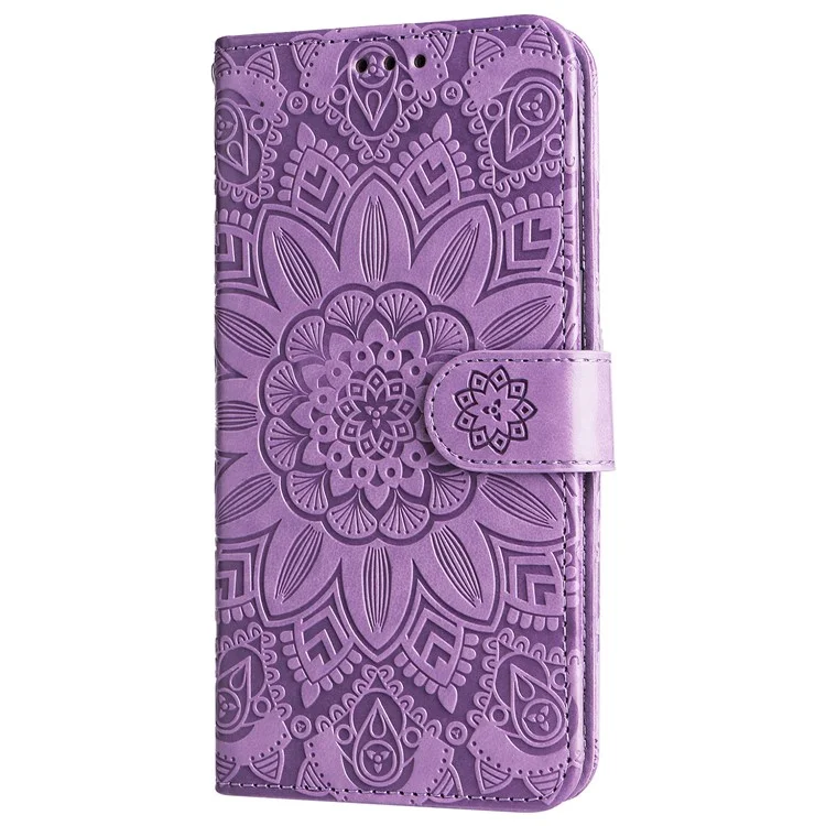 For OnePlus Nord CE4 Lite 5G / Oppo K12x 5G (China) Case Sunflower Pattern Leather Phone Cover - Purple