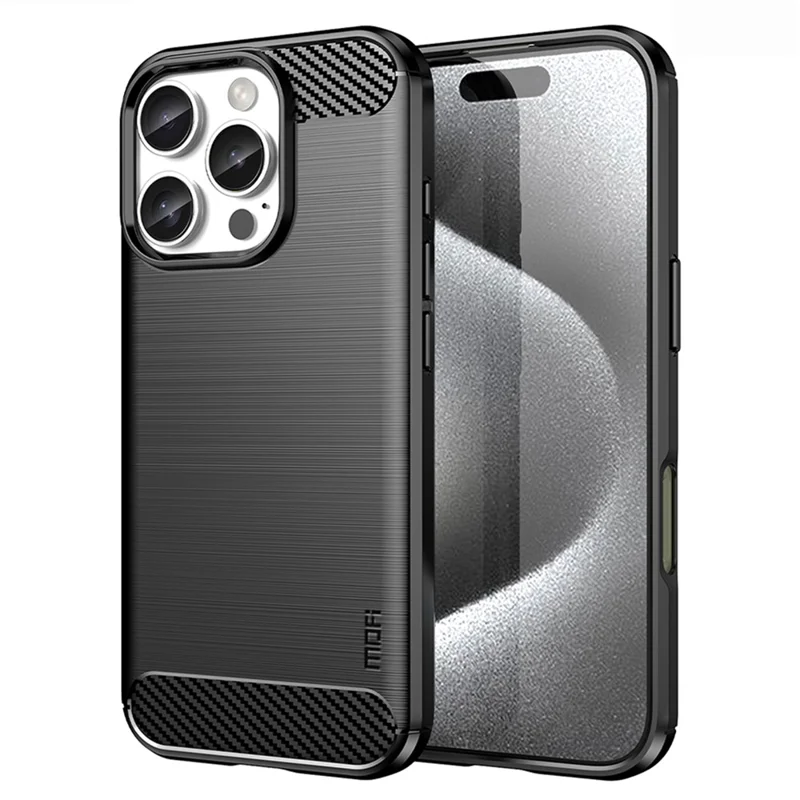 MOFI JK TPU Series-1 For iPhone 16 Pro Max Case Brushed TPU Phone Cover - Black