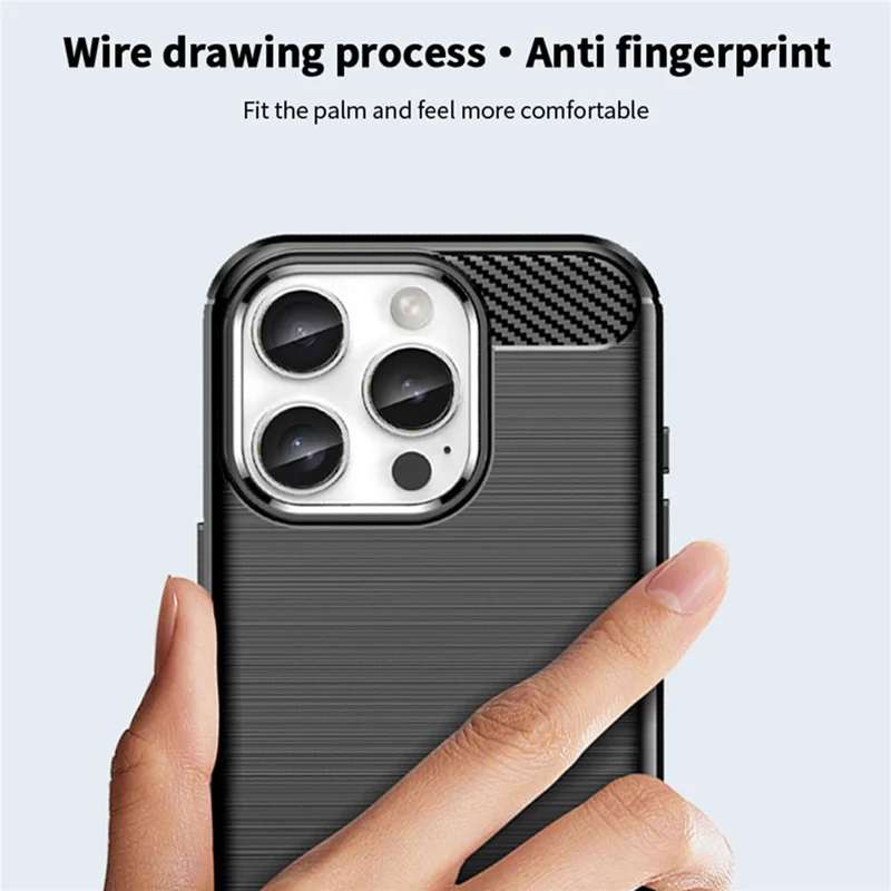 MOFI JK TPU Series-1 For iPhone 16 Pro Max Case Brushed TPU Phone Cover - Black