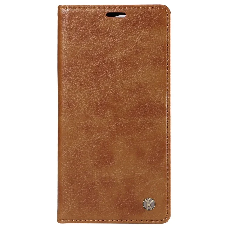 YIKATU YK-006 For Motorola Edge 50 Fusion 5G Case Litchi Texture Leather Wallet Phone Cover - Brown