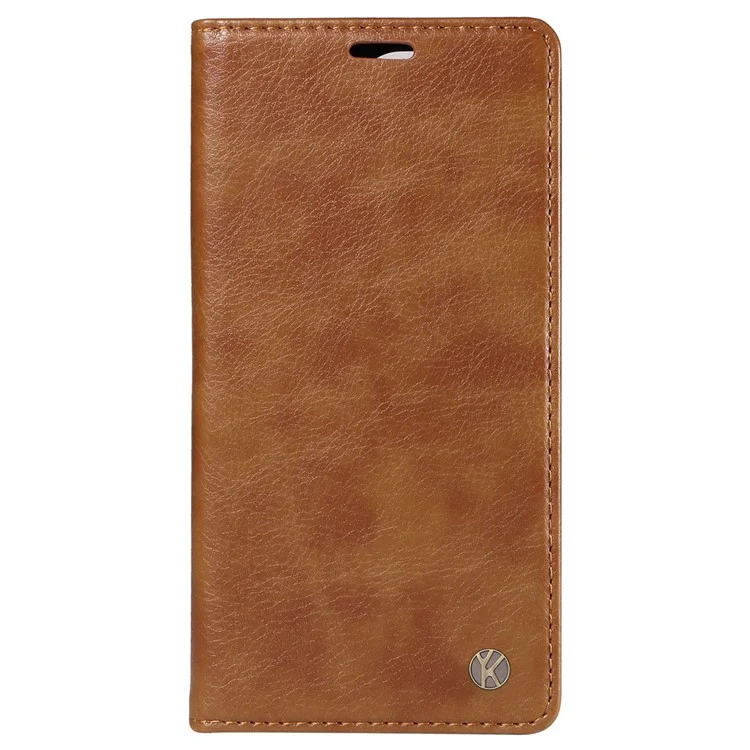 YIKATU YK-006 For Oppo Reno12 5G (Global) Wallet Case Litchi Texture Leather Phone Cover - Brown