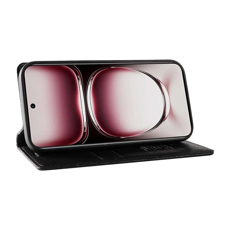 YIKATU YK-006 For Oppo Reno12 Pro 5G (Global) / (China) Wallet Phone Case Litchi Texture Leather Cover - Black