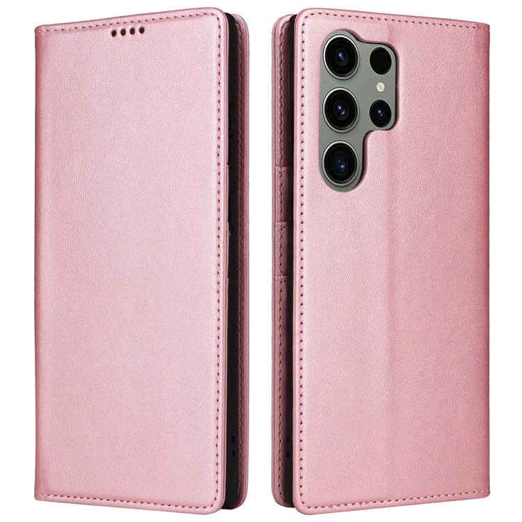Para Samsung Galaxy S23 Ultra Case Leather RFID Blocking Wallet Phone Cover - Pink