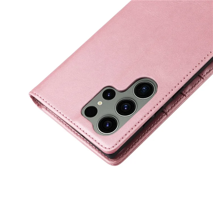 Para Samsung Galaxy S23 Ultra Case Leather RFID Blocking Wallet Phone Cover - Pink