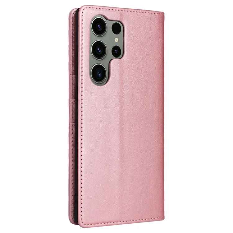 Para Samsung Galaxy S23 Ultra Case Leather RFID Blocking Wallet Phone Cover - Pink