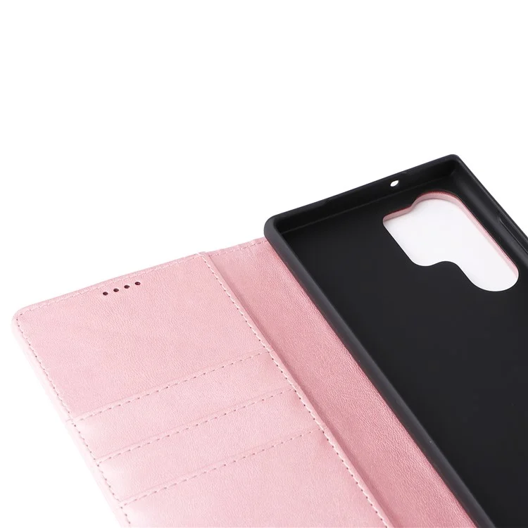 Para Samsung Galaxy S23 Ultra Case Leather RFID Blocking Wallet Phone Cover - Pink