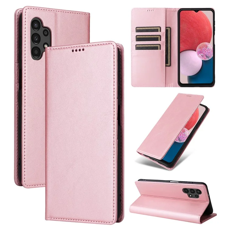 Per Samsung Galaxy A13 4G / A13 5G / A04s 4G / A04 4G / M13 5G Custodia in Pelle con Blocco RFID Portafoglio Cover per Telefono - Rosa