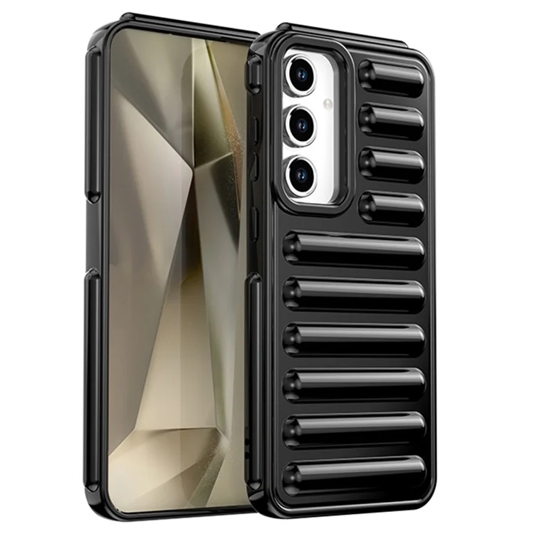 Capsule Series Phone Case for Samsung Galaxy S24 FE Anti-Scratch TPU Phone Cover - Black