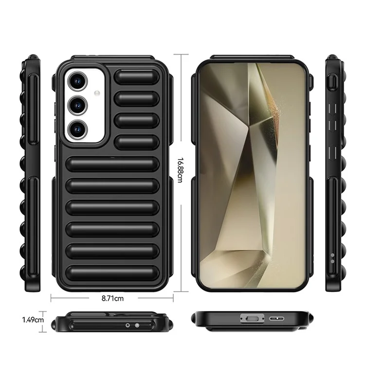 Capsule Series Phone Case for Samsung Galaxy S24 FE Anti-Scratch TPU Phone Cover - Black