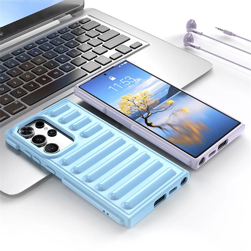 Капсульные серии для чехла Samsung Galaxy S23 Ultra Phone Case Anti-Collision TPU Cover - Черный