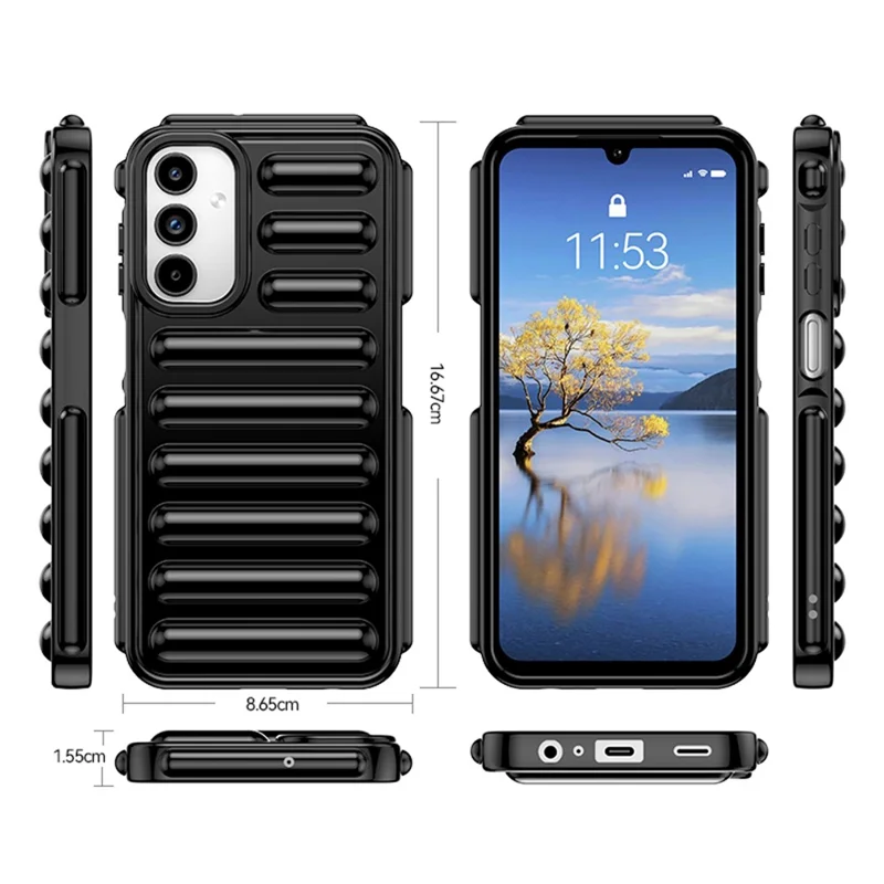 Capsule Series for Samsung Galaxy A15 4G TPU Phone Case Anti-Collision Cover - Black