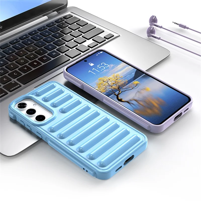 Capsule-serie voor Samsung Galaxy A55 5G TPU-telefoonhoesje met valbeveiliging - Zwart