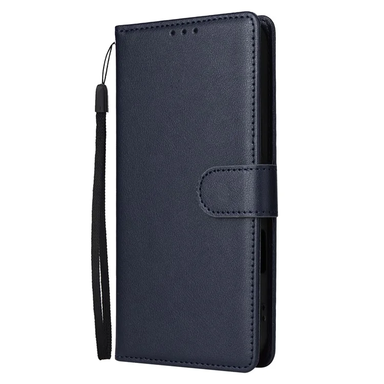 Für iPhone 16 Plus Wallet Case 3 Kartenfächer Slim-Fit PU-Leder Telefonhülle - Blau