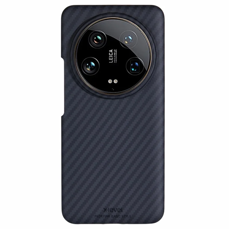X-LEVEL For Xiaomi 14 Ultra Case Thin Hard PC Carbon Fiber Texture Protective Cover