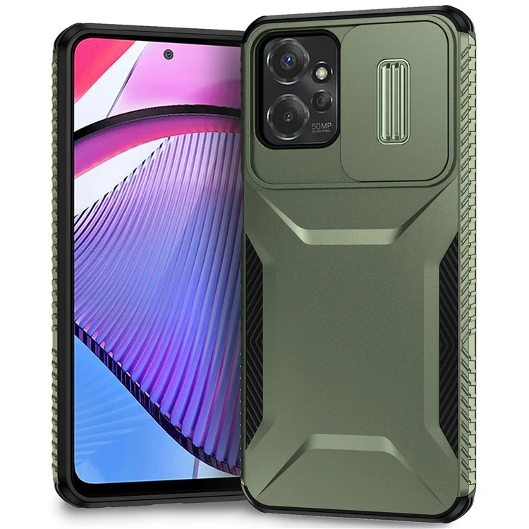 Pour Motorola Moto G Power 5G Étui TPU+PC Housse de Téléphone Glissière Protection Ultime - Vert