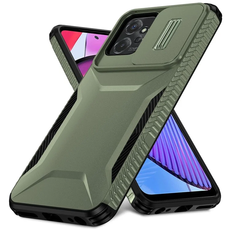 Pour Motorola Moto G Power 5G Étui TPU+PC Housse de Téléphone Glissière Protection Ultime - Vert