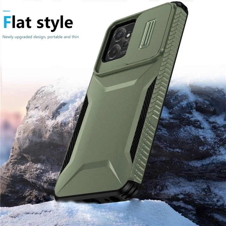Pour Motorola Moto G Power 5G Étui TPU+PC Housse de Téléphone Glissière Protection Ultime - Vert