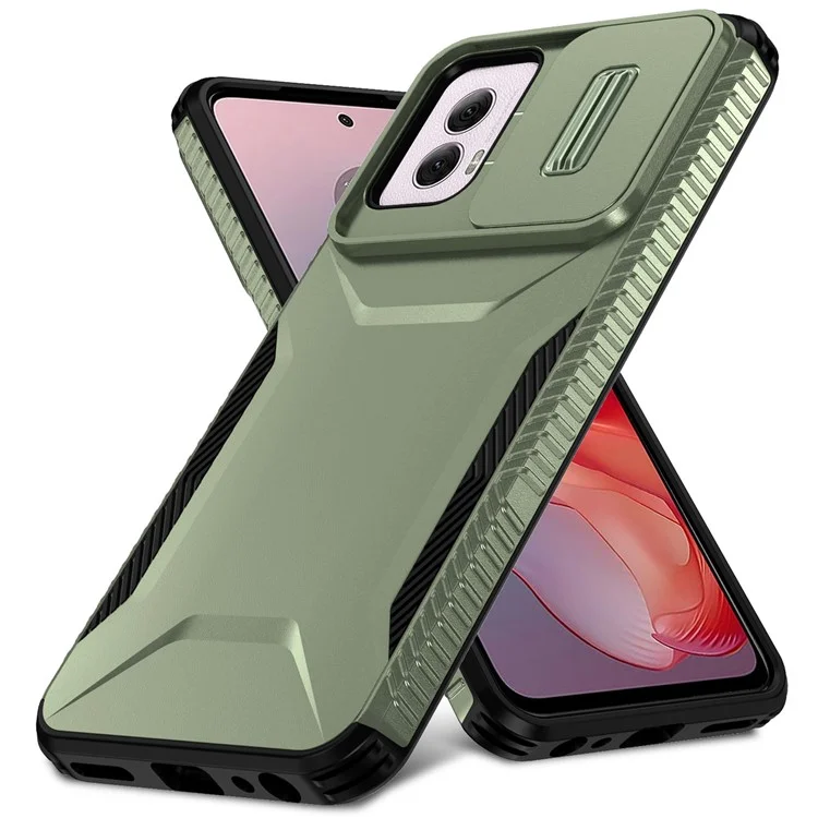 Für Motorola Moto G Power (2024) Case Slide Lens Window TPU+PC Phone Cover Anti-Fall Protection - Grün