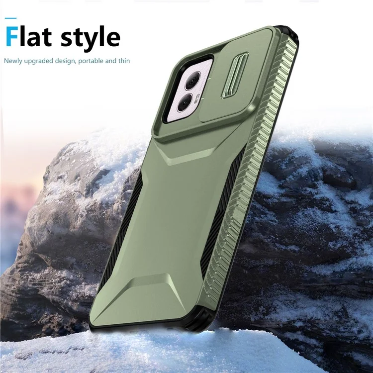 Für Motorola Moto G Power (2024) Case Slide Lens Window TPU+PC Phone Cover Anti-Fall Protection - Grün