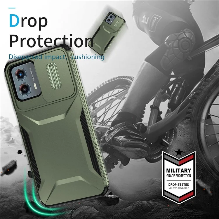 For Motorola Moto G 5G (2023) Case Full Camera Protection TPU+PC Phone Cover Double Layer - Green