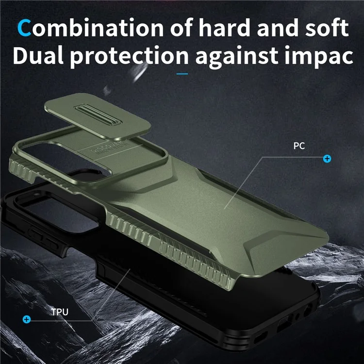 Pour Samsung Galaxy A25 5G (Global) (161,0 X 76,5 X 8,3 mm) Coque TPU+PC Grade Militaire Anti-Choc - Vert