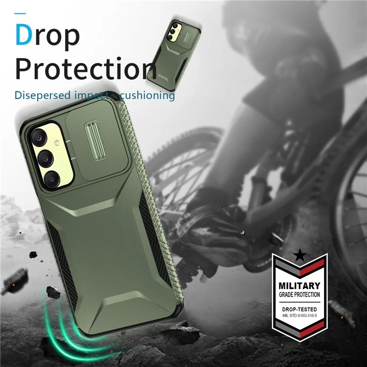 Pour Samsung Galaxy A25 5G (Global) (161,0 X 76,5 X 8,3 mm) Coque TPU+PC Grade Militaire Anti-Choc - Vert