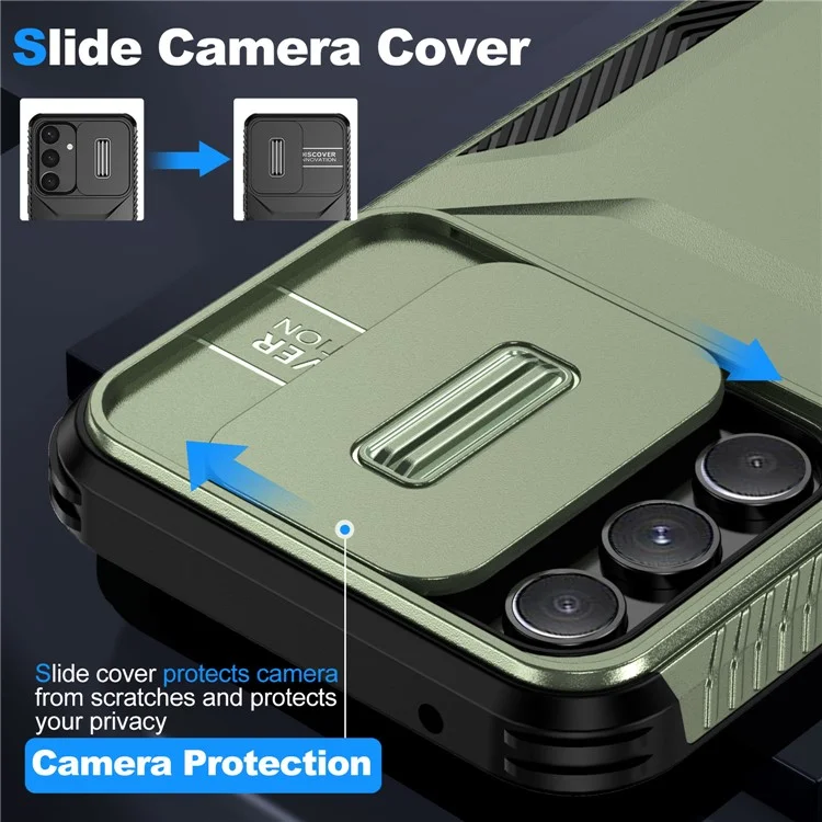 Pour Samsung Galaxy A54 5G Case TPU+PC Phone Cover avec Slide Lens Protection Design - Vert