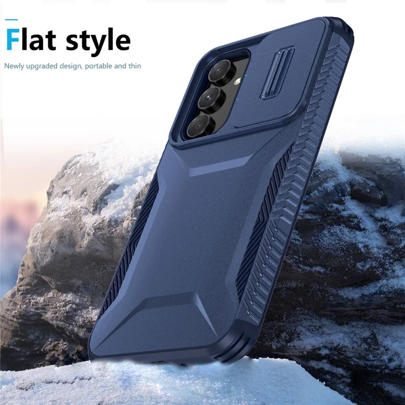 For Samsung Galaxy A54 5G Case TPU+PC Phone Cover with Slide Lens Protection Design - Blue