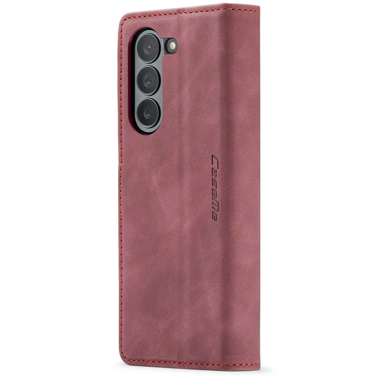 CASEME 013 Serie Per Samsung Galaxy Z Fold6 5G Supporto per telefono Custodia antiurto in pelle PU - Rosso vino