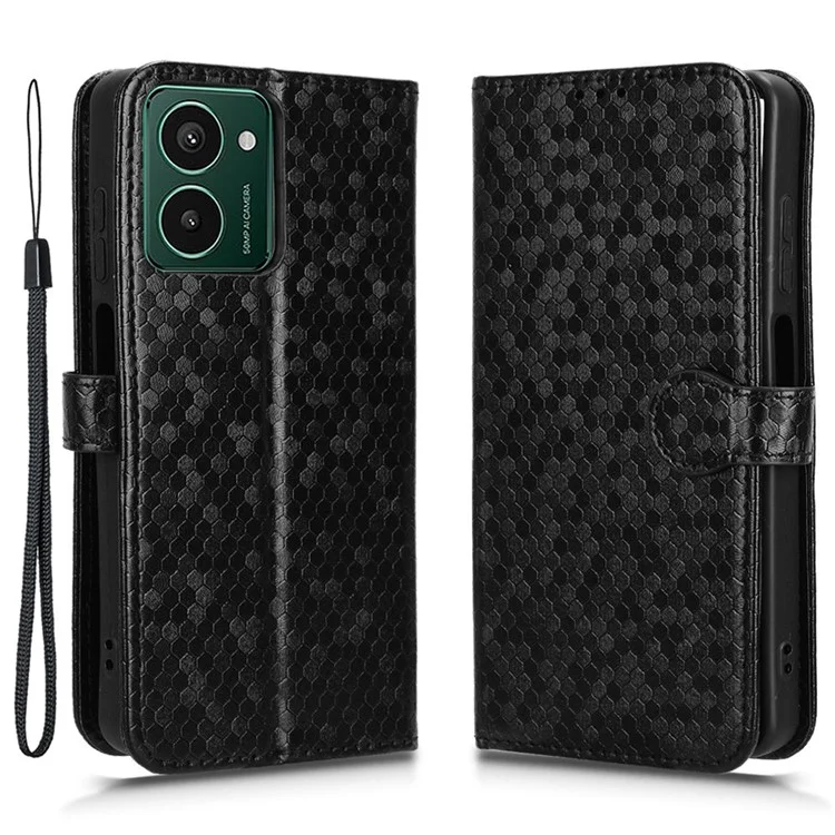 Für HMD Pulse Pro Wallet Case Dot Pattern PU Leder Flip Handyhülle - Schwarz