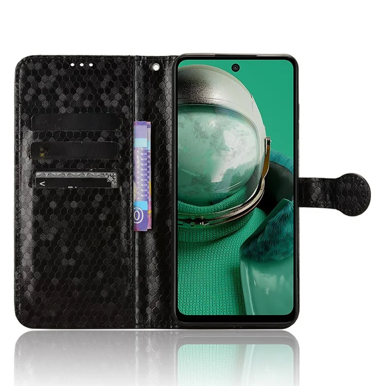 Für HMD Pulse Pro Wallet Case Dot Pattern PU Leder Flip Handyhülle - Schwarz