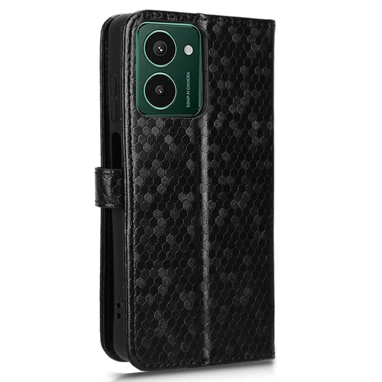 Für HMD Pulse Pro Wallet Case Dot Pattern PU Leder Flip Handyhülle - Schwarz