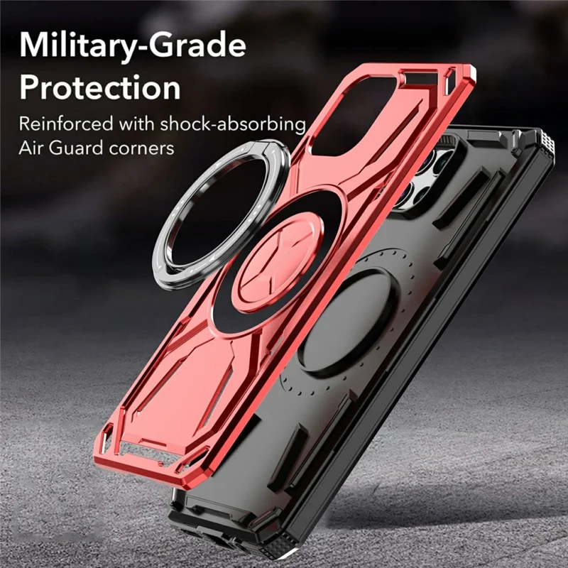 For T-Mobile REVVL 7 Case Compatible with MagSafe TPU+PC Kickstand Phone Cover - Black