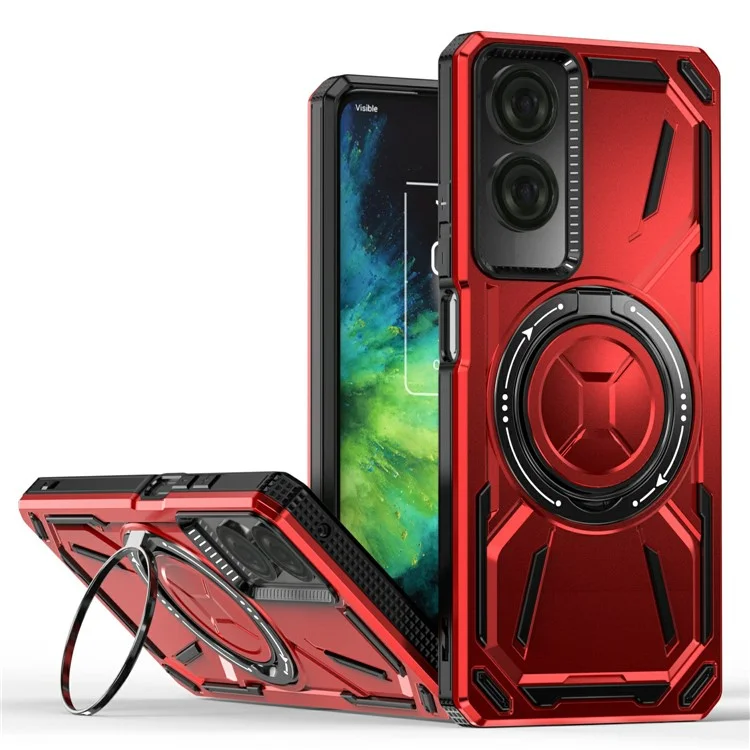 Per il caso magnetico TCL 50 SE Kickstand TPU+PC Phone Cover - Rosso