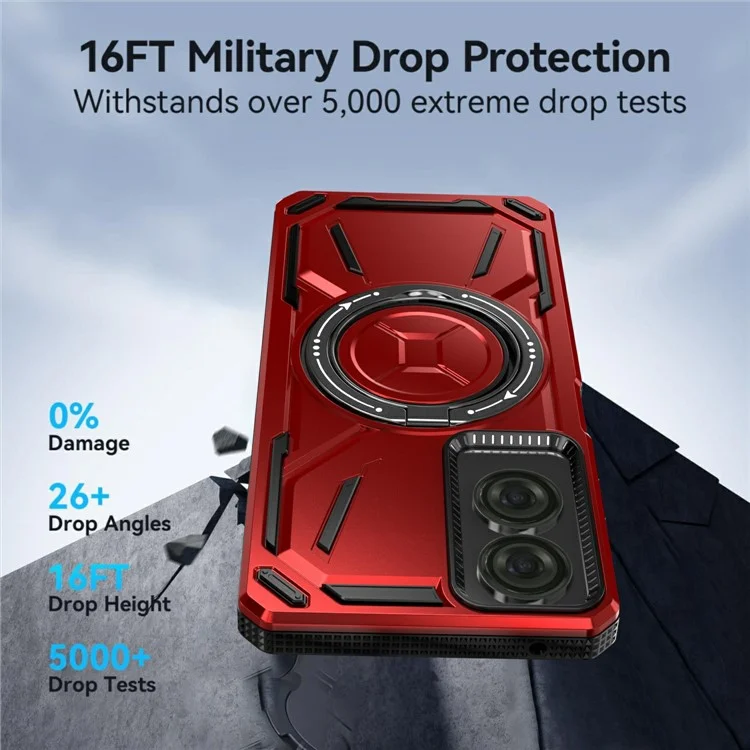 Per il caso magnetico TCL 50 SE Kickstand TPU+PC Phone Cover - Rosso