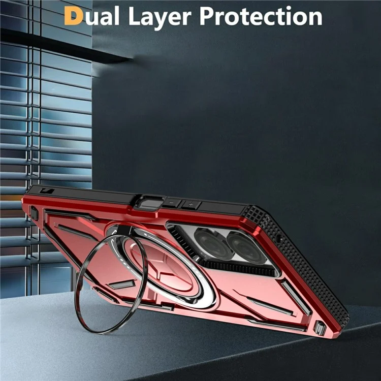 Per il caso magnetico TCL 50 SE Kickstand TPU+PC Phone Cover - Rosso