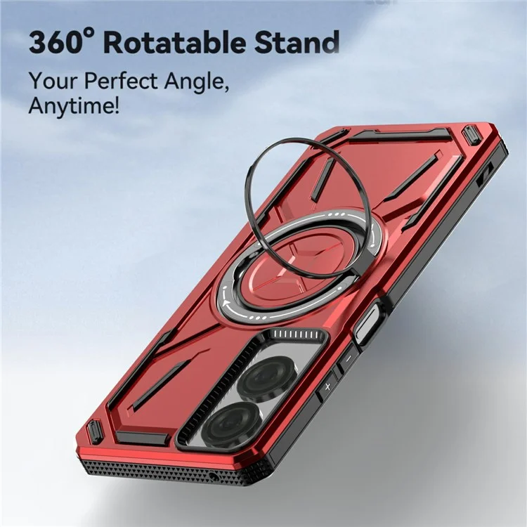 Per il caso magnetico TCL 50 SE Kickstand TPU+PC Phone Cover - Rosso