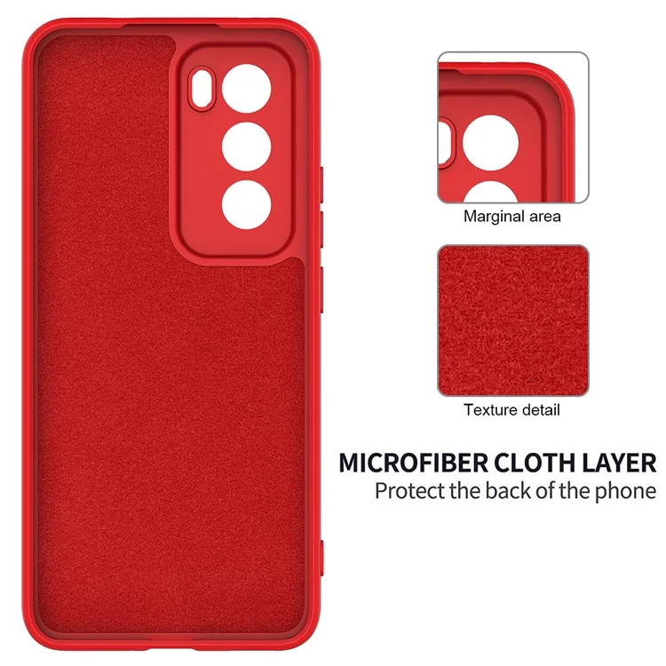For Oppo Reno12 Pro 5G (Global) Liquid Silicone Case Shockproof Phone Cover with Wrist Strap - Red