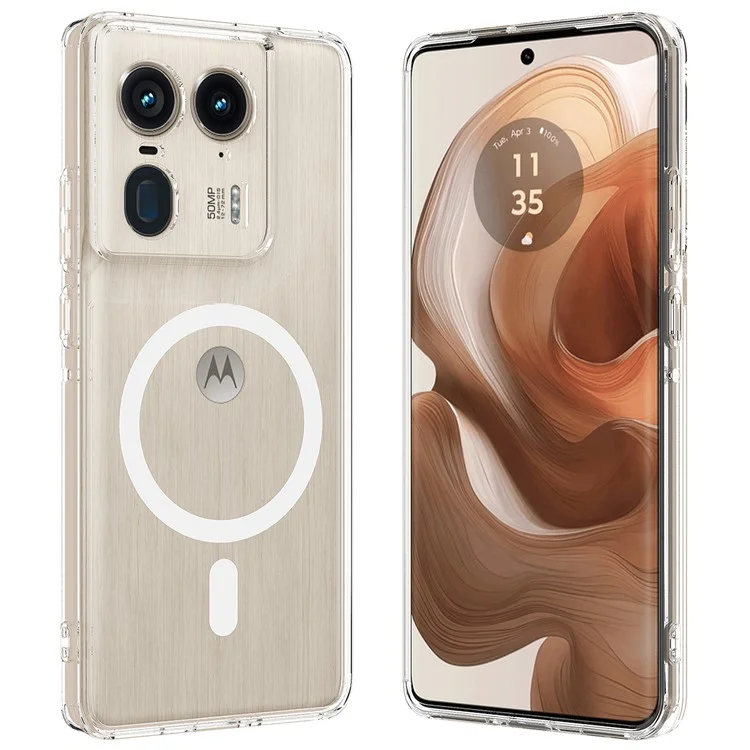 Para o Motorola Edge 50 Ultra 5G / Moto X50 Ultra 5G Capa de Telefone TPU+Acrílico Capa de Telefone Magnética Compatível com MagSafe