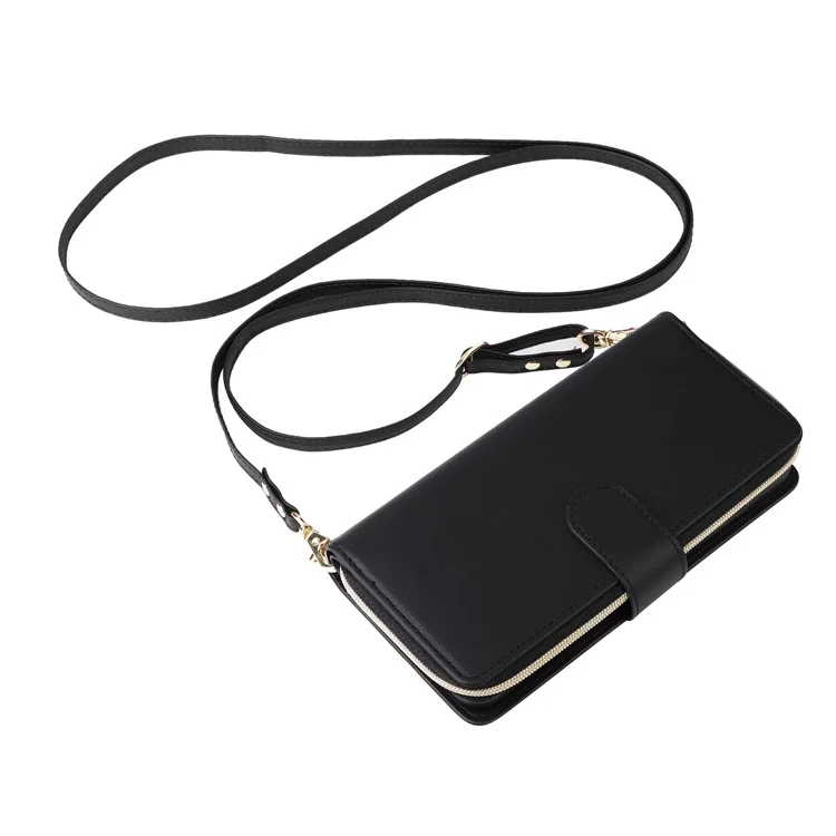 Étui Portefeuille Zipper Stand View Cuir Pour Samsung Galaxy A55 5G - Noir