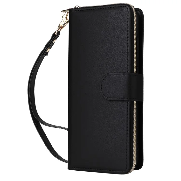 Étui Portefeuille Zipper Stand View Cuir Pour Samsung Galaxy A55 5G - Noir