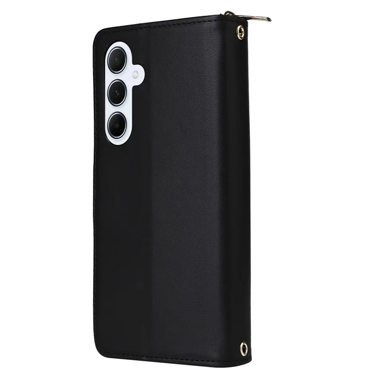 Étui Portefeuille Zipper Stand View Cuir Pour Samsung Galaxy A55 5G - Noir