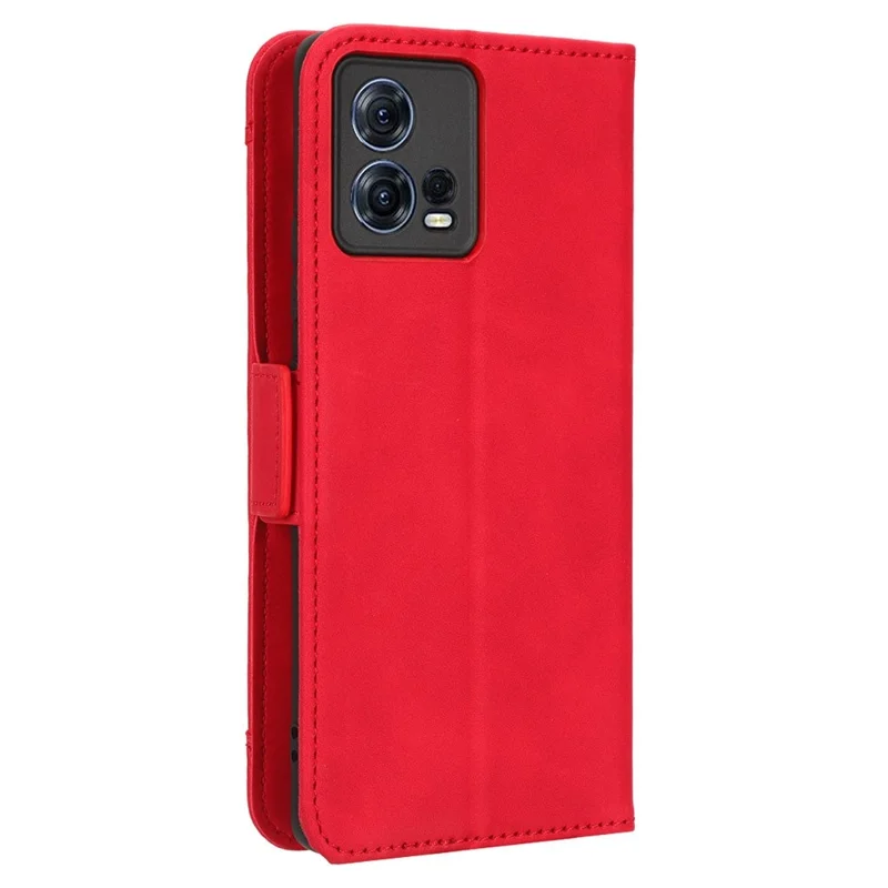 For Motorola Moto S30 Pro 5G / Edge 30 Fusion 5G PU Leather Multiple Card Slots Case Foldable Stand Wallet Phone Drop-proof Cover - Red