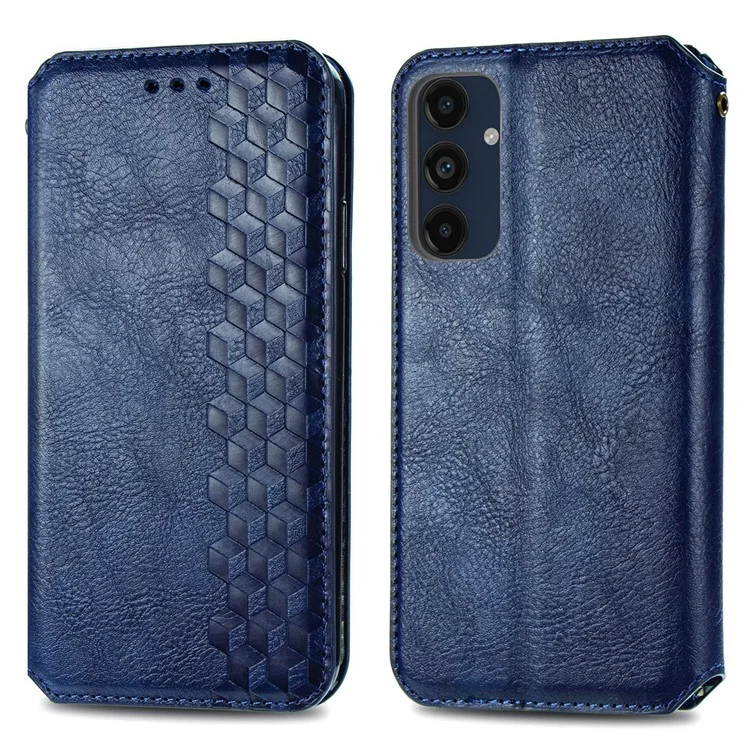 Para Samsung Galaxy M55 5G / C55 5G / F55 5G Funda Piel Rombo Folio Flip Tapa del teléfono - Azul